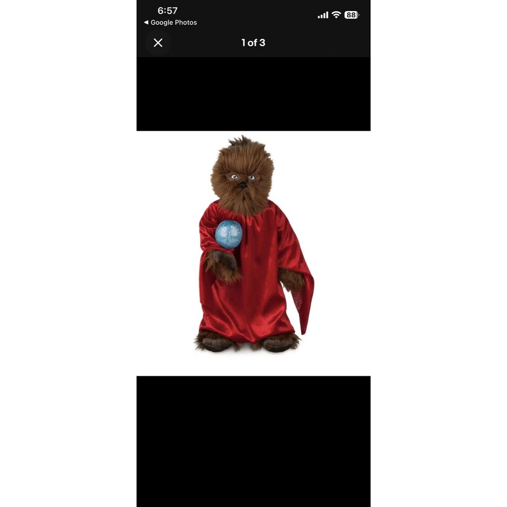 2021 Disney Parks Star Wars Galaxy's Edge Wookie Life Day Chewbacca Plush Orb
